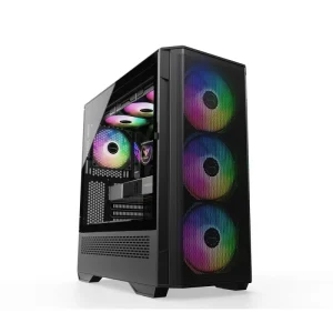 0.7mm SPCC EATX Full Tower Desktop PC Case Iron Mesh Design Rotated Tempered Glass Left Side Board Aluminum Alloy Gaming Case