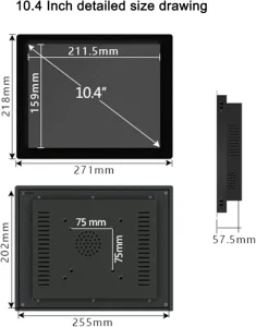 10.4 Inch Embedded Resistive Touch Industrial Panel PC 8GB RAM 512GB SSD Intel Core I3-3110M Win10