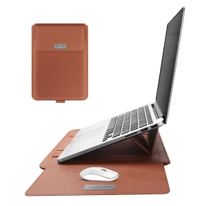 11 12 13 14 15 16 Inch Foldable Holder Bag Leather Laptop Bag Stand PU Leather Laptop Sleeve Covers