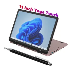 11-Inch Yoga Touchscreen Intel N100 Laptop with Fingerprint Win 11 32GB RAM and 1TB SSD Max US Plug Notebook Computer