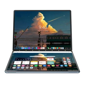 14″+14″ Dual Screen Rotatable Touch Foldable Screen Core N150 Laptop with Keyboard Cover Support 32GB Memory