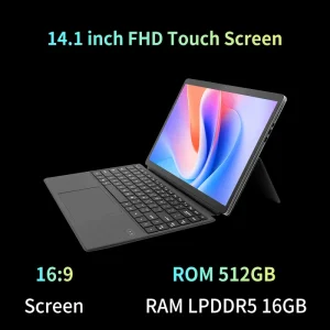 14 Inch 2 in 1 Touch Screen Laptop Intel N95 FHD IPS Display 12GB RAM Windows 11 Home Metal SSD English Keyboard