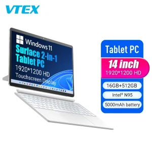 14 Inch FHD Touch Screen N95 CPU 16GB LPDDR5 RAM 512GB SSD Keyboard Type C Tablet Surface 2 in 1 Notebook PC Convertible Laptop