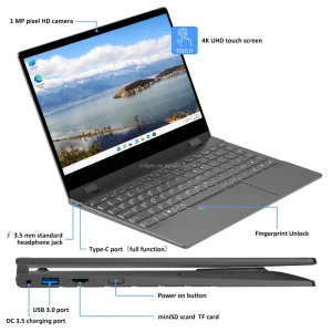 14 Inch Laptop N95 Backlit Fingerprint Unlock 360 Degree Touchscreen for Education
