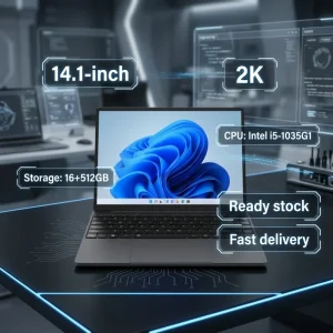 14.1″ 2K Laptop Intel I5 1035G1 Quad Core 512 SSD IPS Display Full HD English Keyboard Windows 11 Home for Students