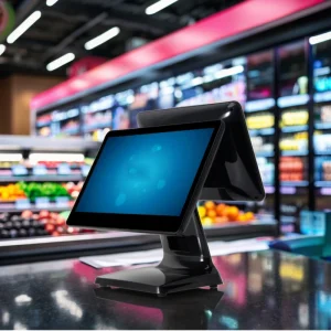 15 Inch Dual Screen Cash Register Machine Windows Android All in One POS Terminal System Retail Shop Thermal Printer 4GB DDR3