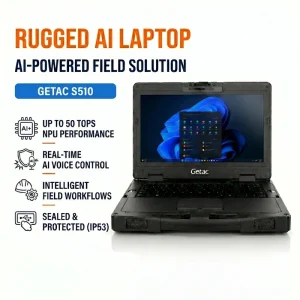 15.6 英寸 IP65 级 防尘防水 坚固型笔记本电脑 Intel Core Ultra 5 Windows 11 工业笔记本电脑 MIL STD 810H SSD HDD Getac S510