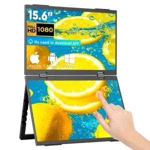 15.6 Inch 1080P Portable Touch Monitor Triple Portable Display FHD for Laptop Custom Resolution OEM ODM In stock