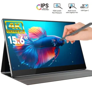 15.6 Inch 4K HDR Portable LCD Monitor Extender Screen for Laptop IPS Panel Type Touchscreen