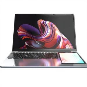 15.6 Inch Dual Screen Student Laptop 7 Inch Touchscreen Brand New Intel N100 Win 11 Operating for Office Business