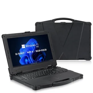 15.6 Inch IP65 Waterproof Drop Proof Industrial Outdoor Office Laptop with 700nit Win 11 Pro Rugged Computer Terminal