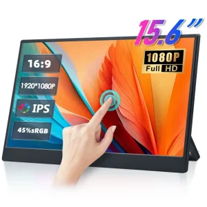 15.6 Inch Portable Monitor with Touchscreen Gaming Monitor with Desktop Stand for Laptop Computer PS5 Phone Extend Screen