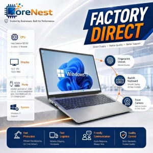 15.6 Inch Student Lightweight Laptop Intel N5100 Ultra Slim Education Online Learning Laptop with Fingerprint