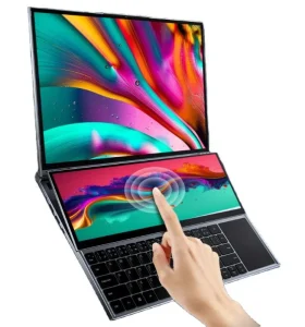16″+14″ 英特尔酷睿 I7-9750H 双屏笔记本电脑 Win 11 触摸屏 超薄便携式 商务