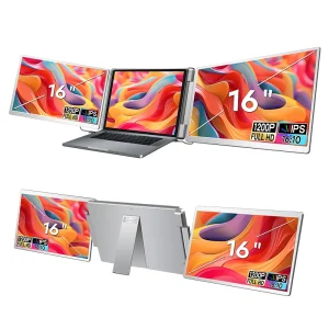 16-Inch USB C Laptop Screen Extender Dual FHD LCD Display Triple Portable Monitor Gaming Monitor Plug & Play Mobile Workstation