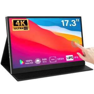 17.3 Inch Touchscreen Portable Monitor 4K UHD IPS Laptop Display with Type C HD Dual Speaker VESA