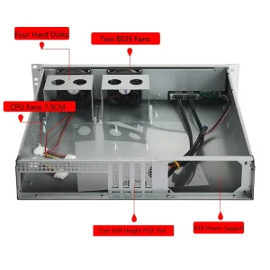 19 Inch Industrial PC Case 2U Computer Chassis Aluminum Front Panel MATX Server Case 400mm Depth