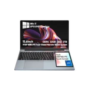 便携式笔记本电脑 1TB SSD 双屏 15.6 英寸 N100 商用笔记本电脑