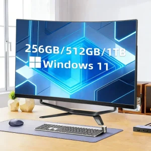 24 27 32 All in One PC Intel Core I7 I5 I3 8gb Ram 256GB SSD 1920 1080p HD LED Curve Screen Monoblock Computer