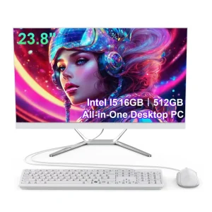 24 Inch All In One PC Intel Core I5 16GB 512GB SSD Office Business Working Computer AIO Desktop Gaming Computer