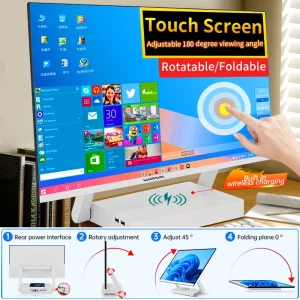 27″ Business AIO Touch Desktop PC All-in-One Monoblock Computer with Intel Core I3 I5 I7 Office Gaming VGA Interface