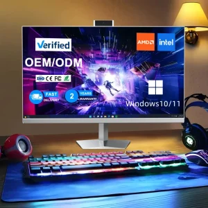 27 Inch 8th Generation I5 DDR4 8GB RAM 512GB M.2 SSD White LED PC Mini Gaming Computer with 256GB SSD I5 Core All in One Desktop
