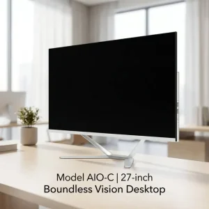 27 Inch All in One Desktop Computer I3 I5 I7 3-14th Gen FHD White Slim PC for Creative Professional Workstation