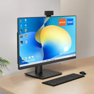 27-Inch Business Desktop Computer with Lifting Base All-in-One PC I3 I5 I7 Aio LCD Display 1K 2K 4K DVD Built-In Desktop PC