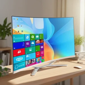 27 Inch Curved All in One PC Desktop LCD Display 8GB 16GB 32GB RAM 512GB SSD Core i7 i5 Processor