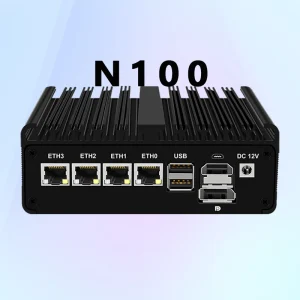4 2.5 Lan Box Embedded Computer Server Pfsense Firewall Ddr5 Win 10 11 Linux Soft Router N100 Fanless Industrial Mini Pc