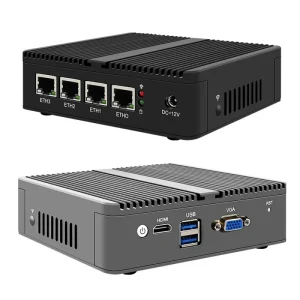 4 LAN Nano Mini PC Fanless J5005 2.5G Soft Router VPN Firewall Appliance PfSense Industrial Mini Computer Barebone