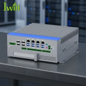 4P DC 12-28V Wide Slim Industrial Computer 6 COM 8 USB3.1 Edge Industrial AI PC With 1 PCIe X16 Slot