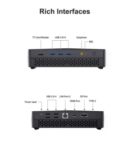 AMD Ryzen 7 5800H Mini PC 2xDDR4 N-me Slot HD+DP+USB-C Triple Display Gaming AI Desktop Computer