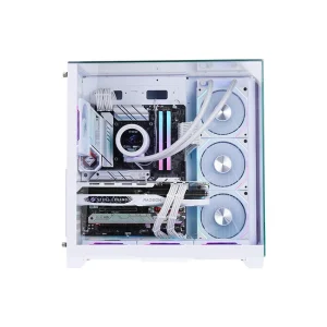 ATX Gaming Computer Case Mid Tower PC Case RGB Tempered Glass High Airflow Cooling Desktop Case