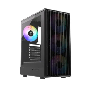 ATX PC Gaming Case Gamer Mini Desktop Chassis Mid Tower Steel with Side Panel Window Supporting 330mm VGA and 240AIO