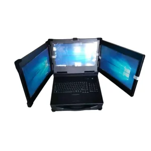 All in One Rugged Industrial Panel PC 12th 13th 14th Gen CPU Triple Screen Portable Laptop Design