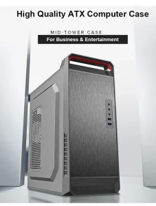 Aluminum Alloy Front Panel SECC Steel Body Top Handle USB2.0 Audio MIC Supports 120mm Fans for Business and Gaming PC