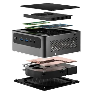 Barebone Mini PC Intel Ultra 7 155H Gaming Desktop Computer NVME SSD WiFi 7 BT 5.4 4K Win11 Pro AI SFF NUC Box