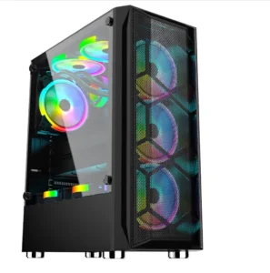 Black Desktop Computer Cabinet ATX Micro ATX Motherboard Supported Gaming Computer Case USB Port Tower