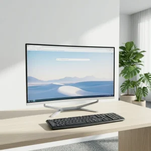 Borderless Curved 24″ Screen AIO Desktop Computer For Edition And Design