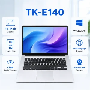Brand New 14 Inch Laptop Win 11 N4000 2.4Ghz HD Screen Intel Graphics Card 256 512 128gb Options Camera Refurbished