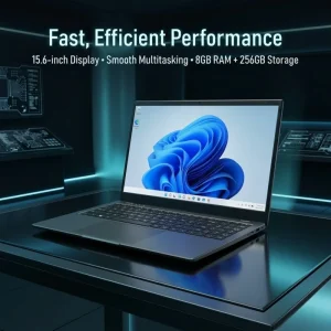 Brand New 15.6″ Laptop Intel N100 Quad Core 256 SSD IPS Display Full HD English Keyboard Windows 11 Home for Students
