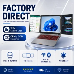 Brand New OEM Intel Core I5 12th Gen 16 Inch Dual 10.5 Inch 3 Three Monitor Triple Dual Extended Screen Business Office Laptop