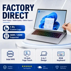 Brand Office 14 Inch YOGA Touchscreen Windows 11 Intel Celeron N95 32GB RAM Touch Screen Portable 2 in 1 Tablet Laptop