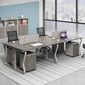 CE Certified Eco friendly Luxury Modern Office Desk Durable Four Person Partition Storage Cabinet Commercial MFC Office Building