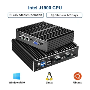 Celeron J1900 Fanless Embedded Industrial Mini PC Dual LAN 2*RS232 RS485 COM Intel HDMI VGA SIM GPIO Kiosk Mini Computer