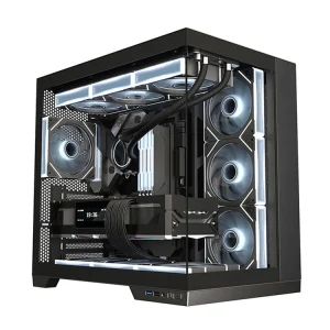 Column-Free Design Aluminum Alloy PC Gamer Case Mid Tower Desktop Computer Gaming ATX/M-ATX/ITX Fast Detachable Sideboard