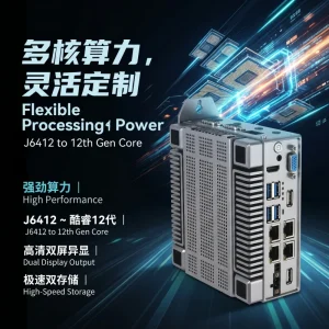 Compact Embedded Computer 6th-9th Gen Core U-Series PC 6 LAN Industrial Box PC RS232 RS485 GPIO for Industrial Automation