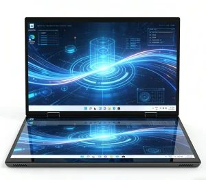 Convertible Intel N95 Dual 14 Inch Screen 360 Flip Laptop Windows 11 SSD