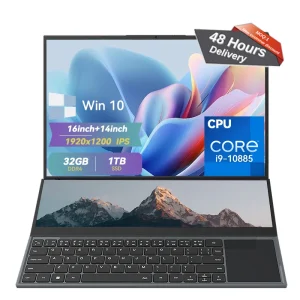 Core I7-9850H Win10 Laptops 16+14inch Dual Touch Screen Office Computer Pc 2TB SSD 10th Gen Gaming Laptops